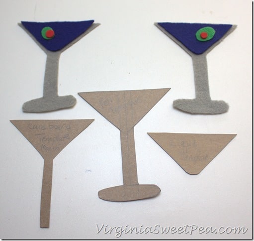 Martini Template and Felt Pieces