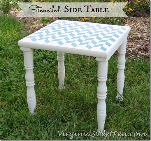 Stenciled Side Table by virginiasweetpea.com