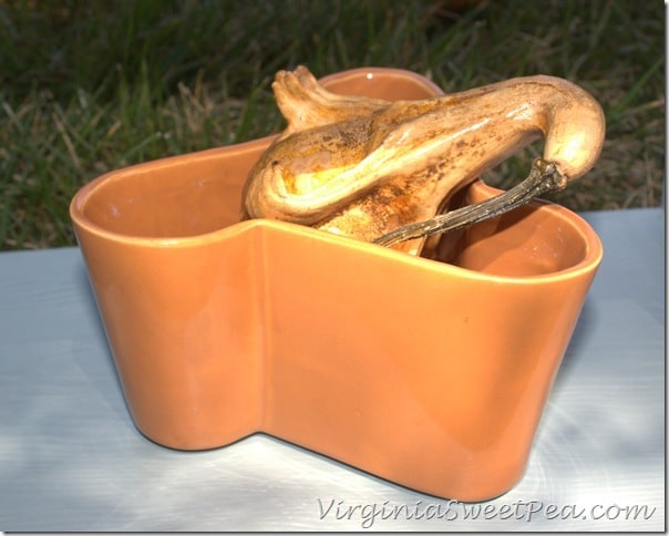 Vintage Orange Pottery Planter