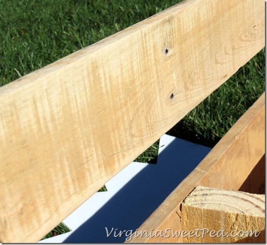 Sanded Wood on Pallet Wine Rack