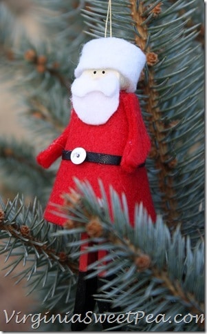 Clothespin Santa Ornament