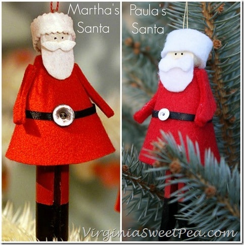 Clothespin Santas Martha vs Paula