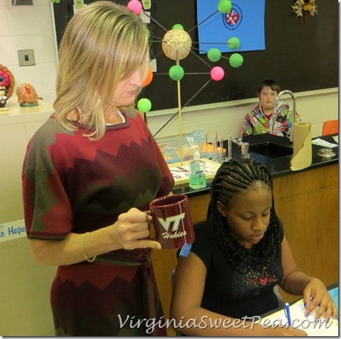 Helping a Student While Enjoying Bigelow Tea #americastea