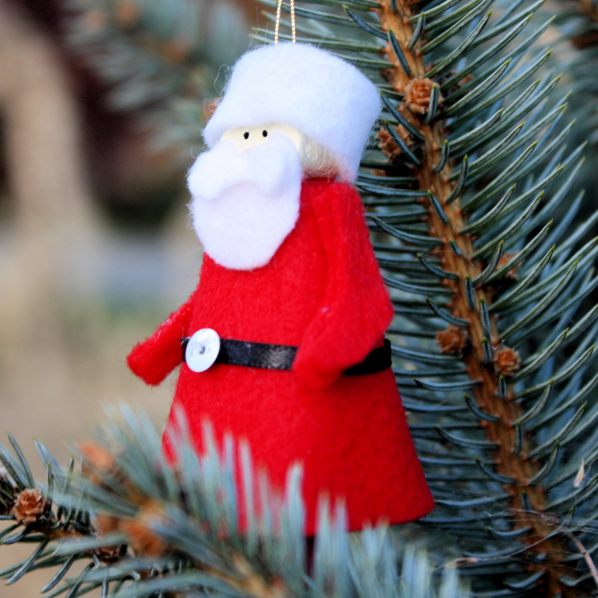 Clothespin Santa Christmas Ornament