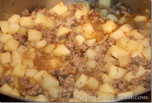 Corn Chowder with Sausage Preparing