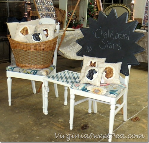 Dog Pillows, Stars, and Chairs at Vintage Lynchburg Holiday Show