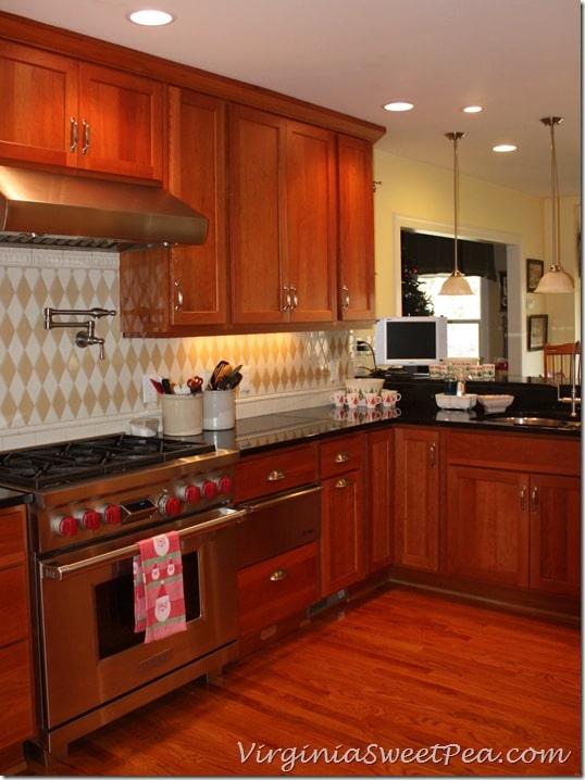 Kitchen Decorated for Christmas