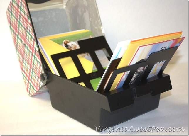 Upcycled Greeting Card Storage Box - Sweet Pea