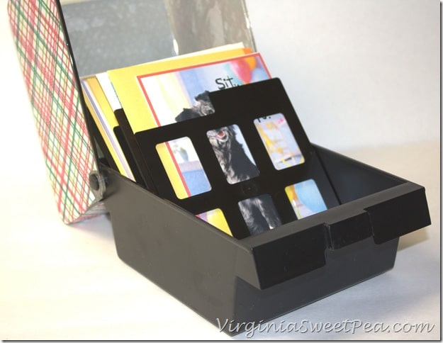 Upcycled Greeting Card Storage Box - Sweet Pea