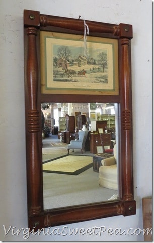 Mirror with Currior and Ives Print