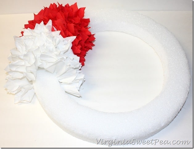 Red and White Layer for chevron wreath