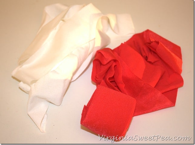 Red and White Lycra Trim Strips