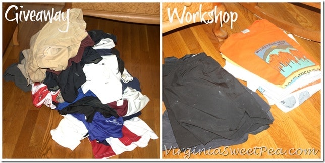 Sorting Clothes for Giveaway or Workshop
