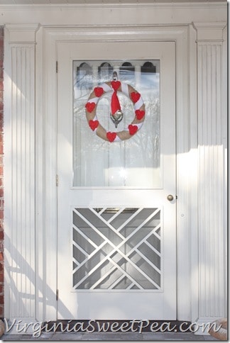 Valentine Wreath on Chippendale Door