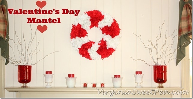 Valentine's Day Mantel by virginiasweetpea.com