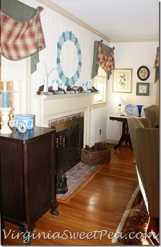 Winter Mantel - Dining Room View