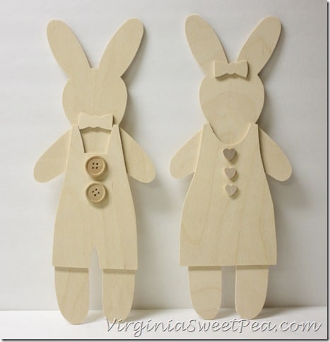 Unpainted Wooden Cutout Bunnies