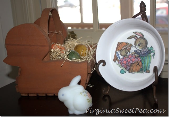 Easter Vignette with German Marble Eggs