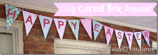 Easy Cereal Box Pennant by virginiasweetpea.com