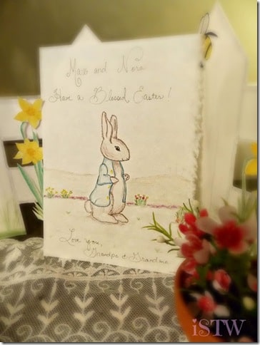 Hand drawn Easter Card with Bunny