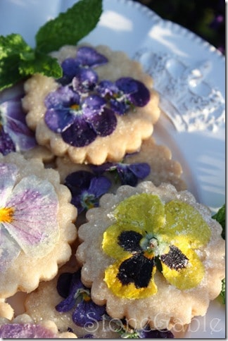 Pansy Shortbread Cookies