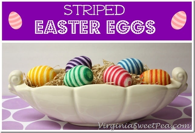 Striped Easter Eggs Using Friendship Bracelet String by virginiasweetpea.com