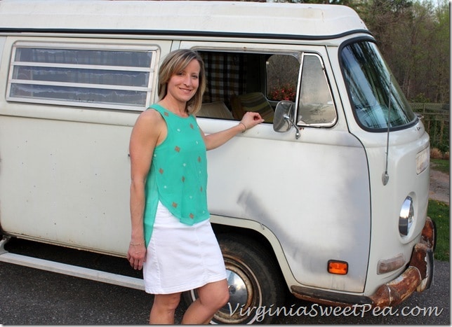 April Stitch Fix Top with Vintage VW Van