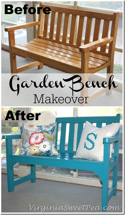 Garden Bench Makeover by virginiasweetpea.com