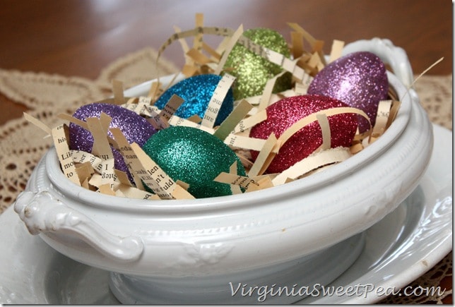 Glittered Easter Eggs by virginiasweetpea.com