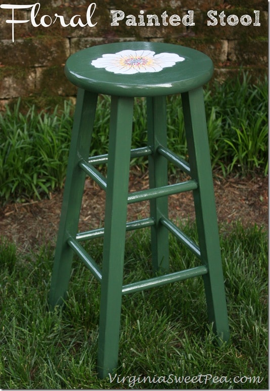 Floral Painted Stool by virginiasweetpea.com