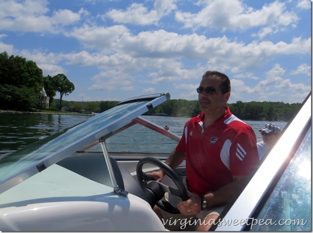 Mr. SP boating at Smith Mountain Lake