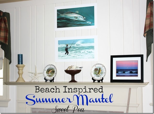 Beach Inspired Summer Mantel by virginiasweetpea.com