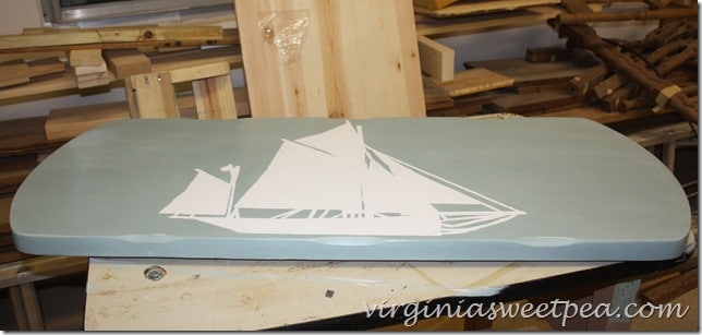 Boat Painted on Coffee Table