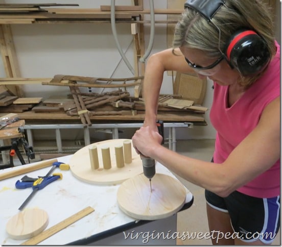 DIY Cupcake Stand - Hole through center of each piece