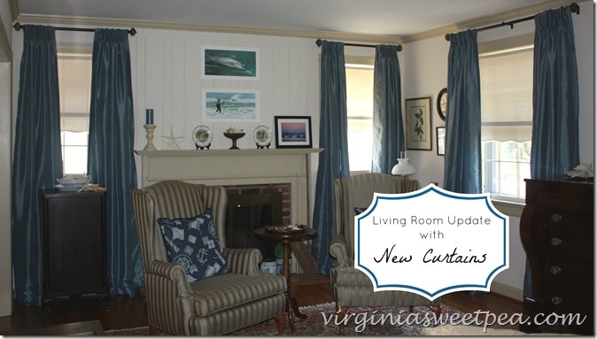 Living Room Update with New Curtains at virginiasweetpea.com