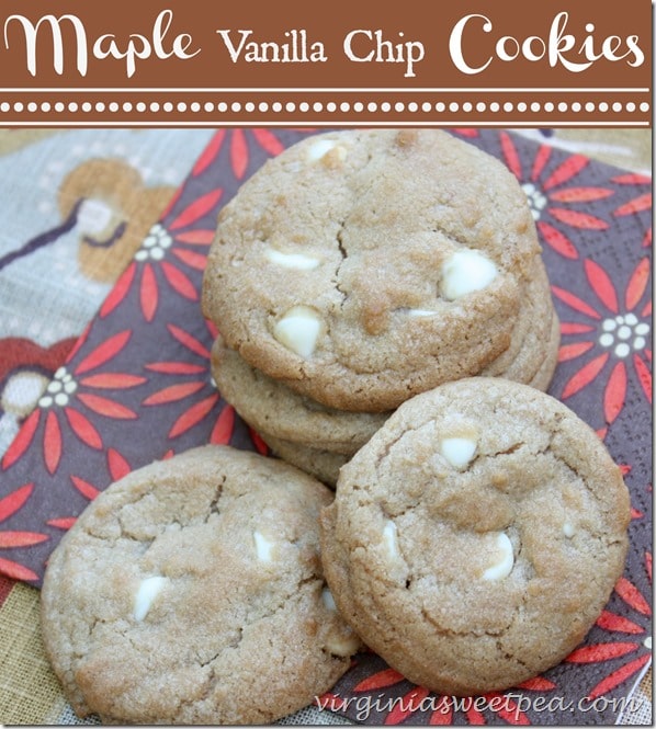 Maple Cookies with Vanilla Chips by virginiasweetpea.com