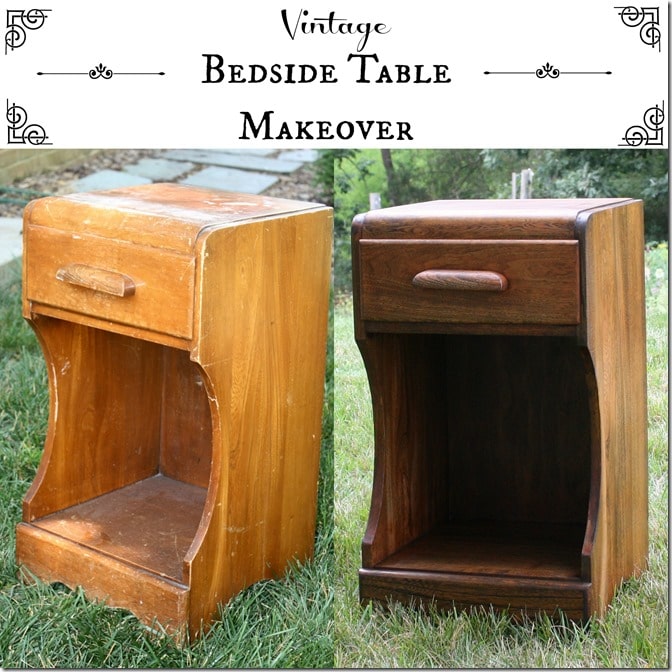 Vintage Bedside Table Makeover by virginiasweetpea.com