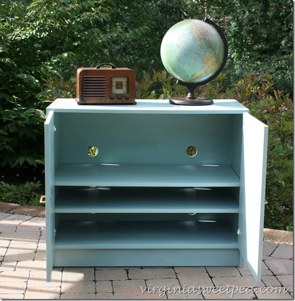 Crate and Barrel Stereo Cabinet Made over with Chalk Paint