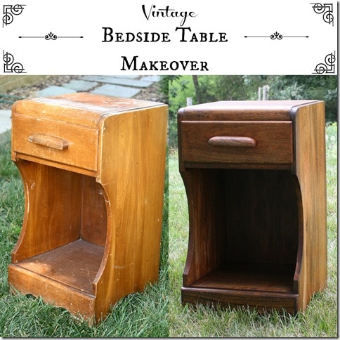 Vintage Bedside Table Makeover by virginiasweetpea.com