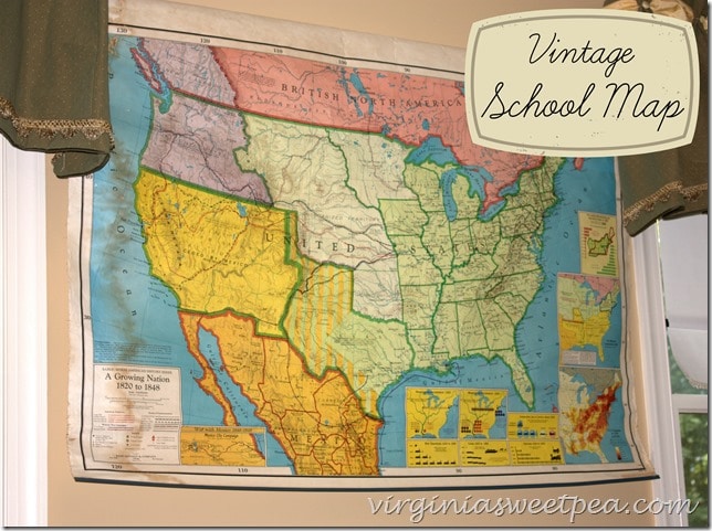 A Growing Nation 1820 to 1848 Vintage School Map by virginiasweetpea.com