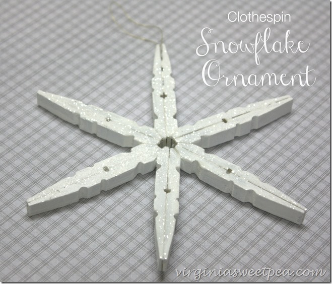 Clothespin Snowflake Ornament by virginiasweetpea.com