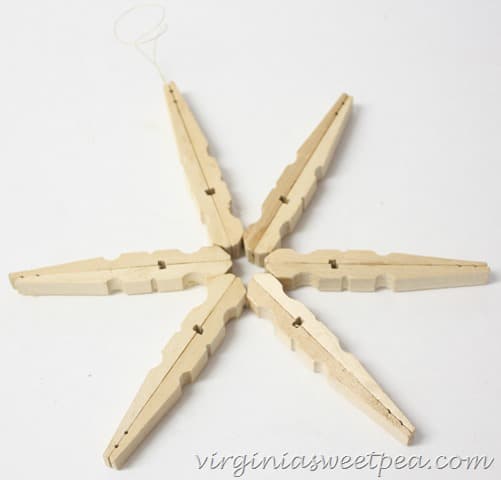 Snowflake Ornament from Clothespins - Sweet Pea