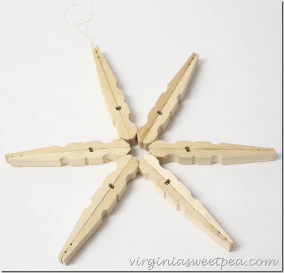 Clothespin Snowflake Unpainted