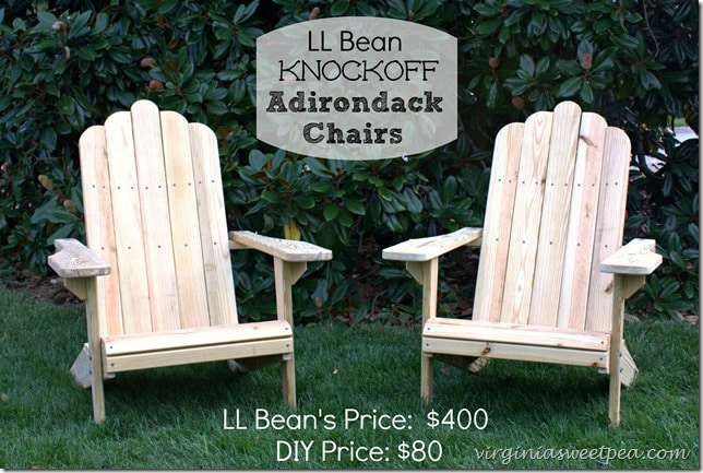 DIY Adirondack Chairs by virginiasweetpea.com