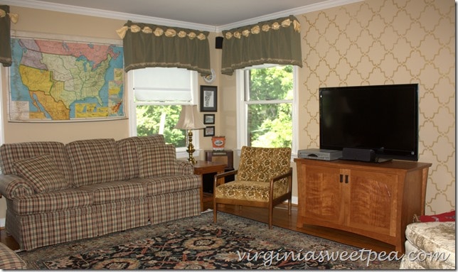 Family Room with Vintage School Map