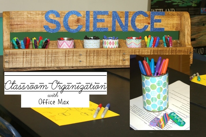 Classroom Organization :: DIY Pallet Caddy with Office Max Supplies