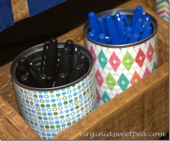 Sharpies from Office Max in upcycled cans #inspirestudents #teacherschangelives #pmedia #ad