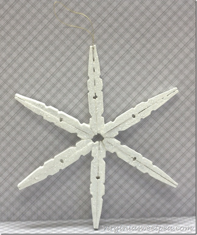 Clothespin Snowflake Ornament