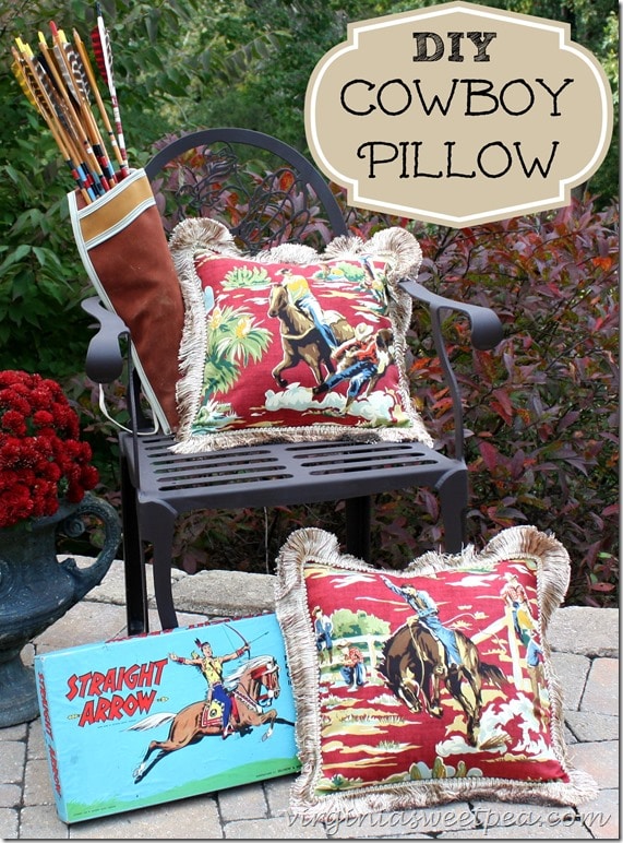 DIY Cowboy Pillow by virginiasweetpea.com