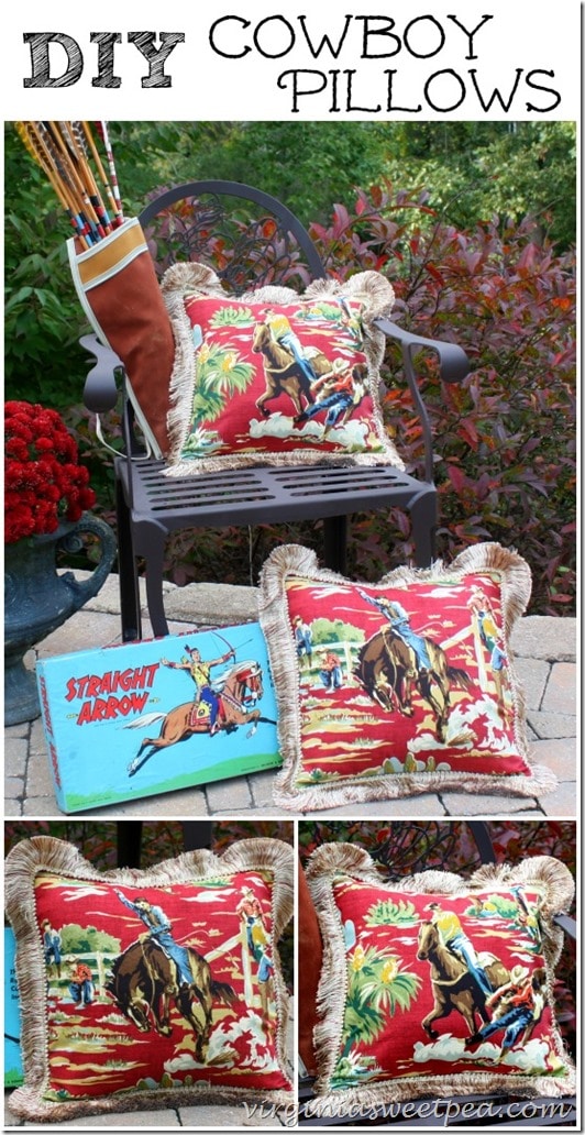 DIY Cowboy Themed Pillows by virginiasweetpea.com